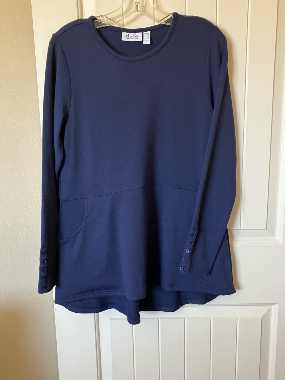 d & co. Tunic top in navy heavenly jersey.